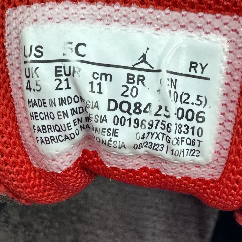 Nike Air Jordan 1 Mid Size‎ Baby 5C Black Cement Grey Fire Red DQ8425-006